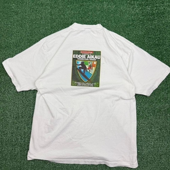 Quiksilver Other - Vintage Grail Eddie Aikau Quiksilver white surf t-shirt. 90s single stitch Surf